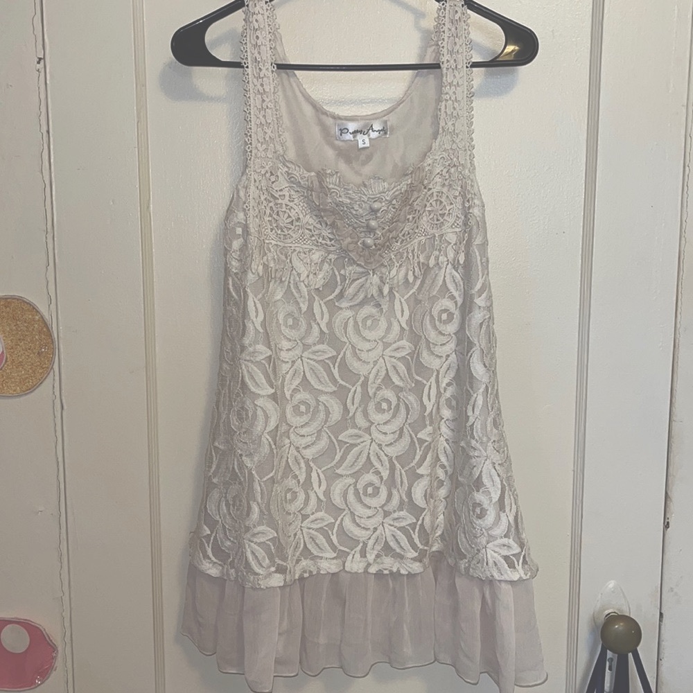 Lace & Knit Tank Top